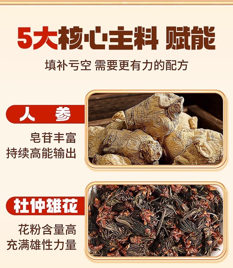 【中国直邮】北京同仁堂   人参黄精杜仲雄花茶枸杞保健养生茶代用茶具有镇静、改善睡眠、减肥   225g(15*15罐)