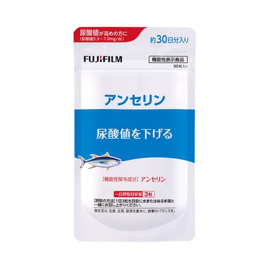 【日本直邮】日本富士胶片FUJIFILM 艾诗缇 新型机能行素材鹅肌肽 降低尿酸值 90粒