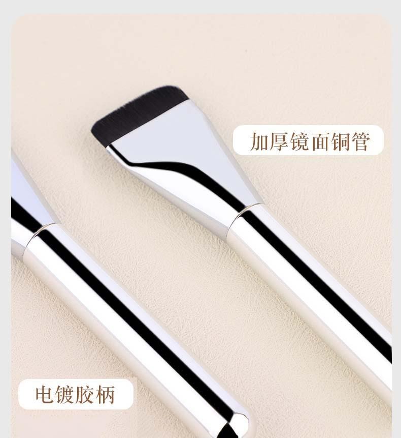 玛莉安 【官方授权旗舰店】铜管一字型和铝管镰刀多功能笔刷 不易变形不宜掉毛 粉底隔离面膜刷 2支装
