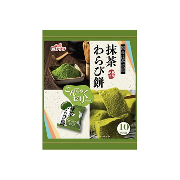 【日本直邮】Yukiguni Agri 抹茶 蕨麻糬 蒟蒻果冻 10枚入