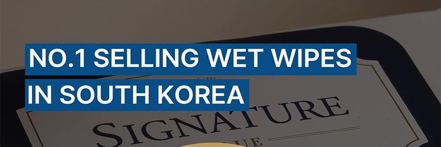 韩国BEBESUP SIGNATURE宝宝湿巾 手口湿巾 经典系列 带盖 70抽 BLUE系列【超值3包】