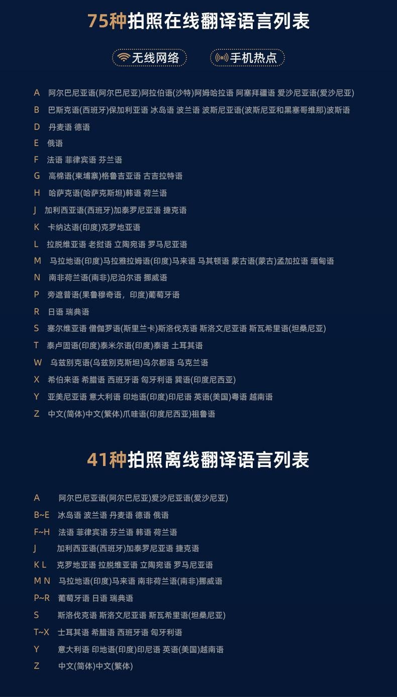 【中国直邮】 FOXTAIL 新款AI智能翻译机 多国语言 精准 离线翻译 商务 会议 同传翻译器-Z16 1个*|预计到达时间3-4周