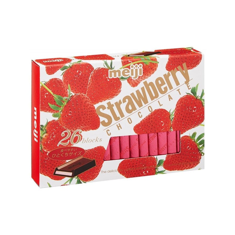 【日本直邮】MEIJI明治 钢琴巧克力 草莓味 26枚入