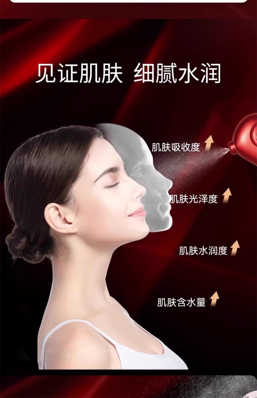 【中國直郵】oes 注氧儀美容儀器家​​用臉部補水精華導入水氧手持奈米噴霧器 胭脂紅