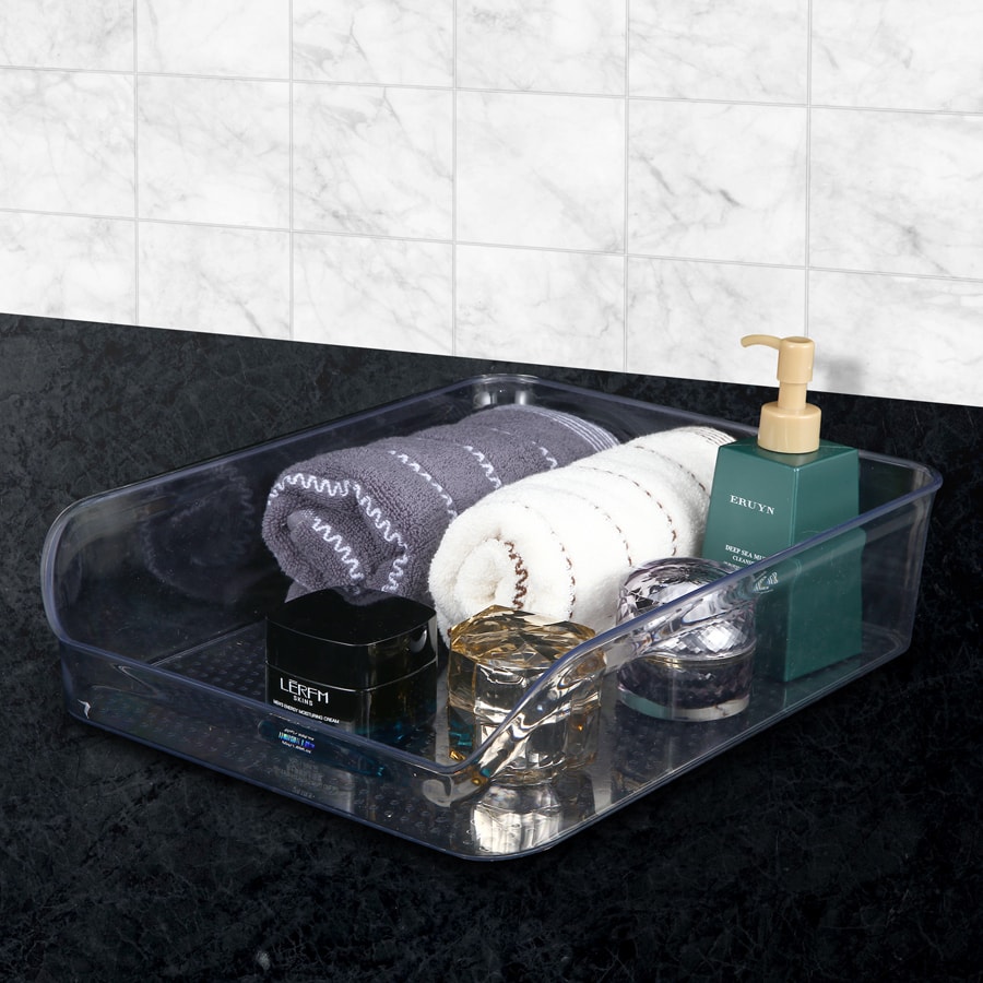 【衛浴收納】ROSELIFE 盥洗檯面收納盒可放置小毛巾手巾香水等衛浴用品尺寸13.6"x10.8"x3.4"