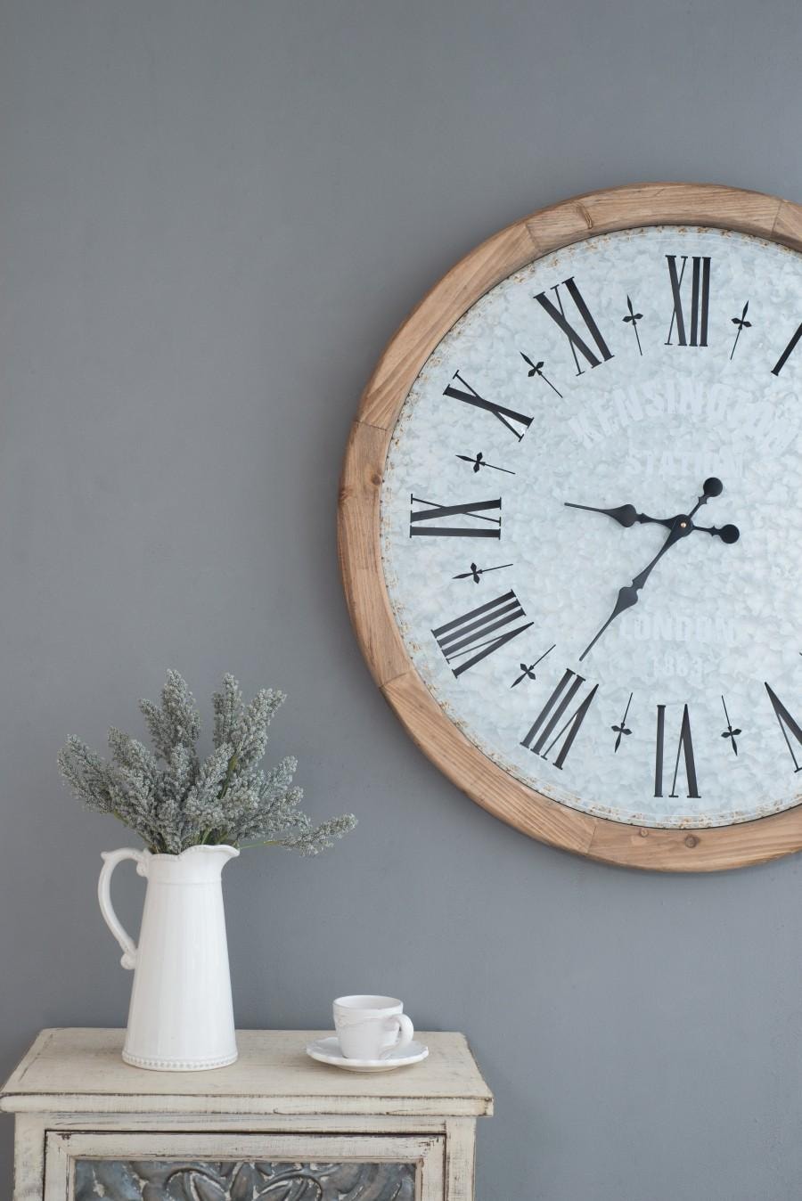 【美國直郵】 美國 hiorin 棕灰色掛鐘 1個復古家具 精緻外觀休閒 傳統家具