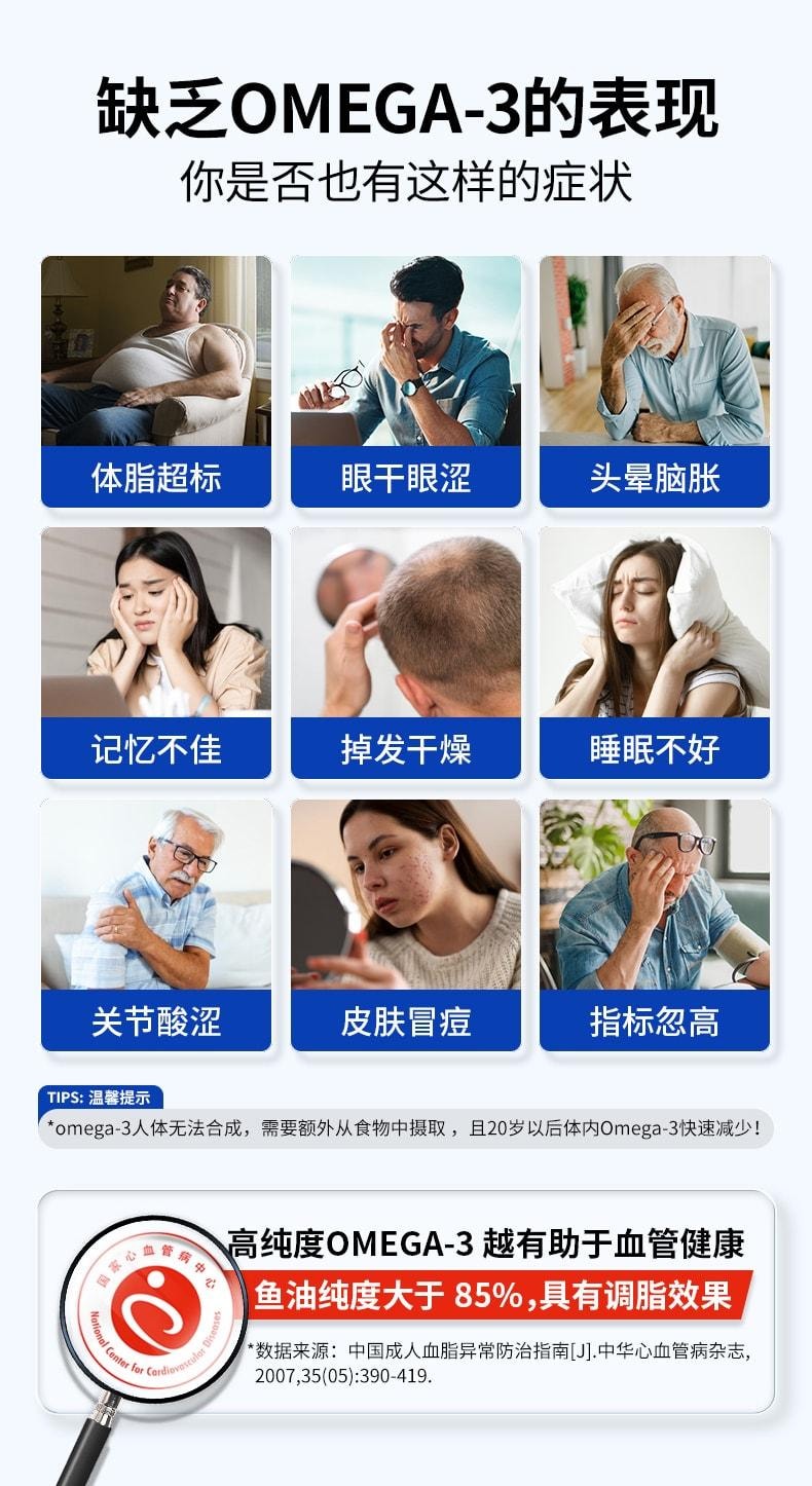 【中國直郵】 萊特維健 金至深海rTG魚油60粒/盒 結構高純度Omega3歐米伽3中老年DHA成人
