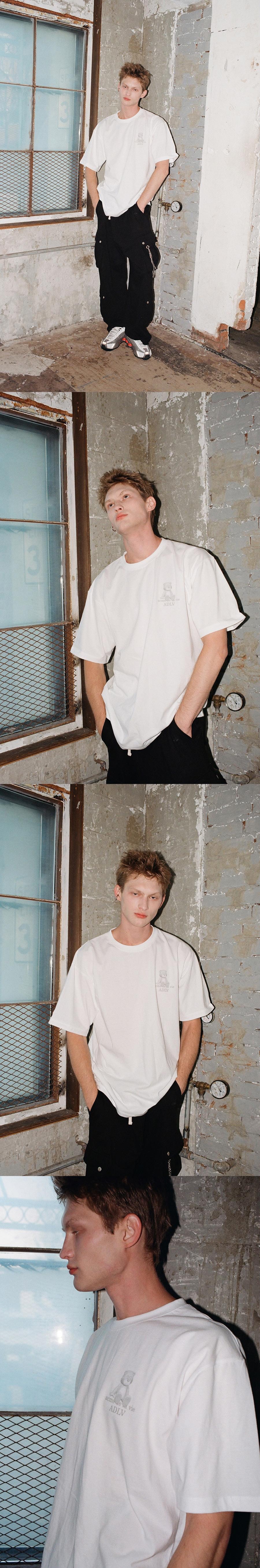 【韓國直郵】 韓國 acmé de la vie ADLV AC BEAR 單色基本款 LOGO 短袖 T 卹 白色 2