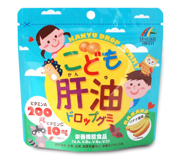 【日本直郵】UNIMATRIKEN 兒童寶寶香蕉味肝油軟糖含DHA 100粒