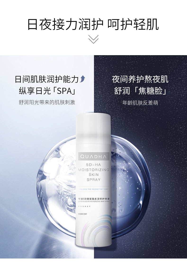 待改价审核[中国直邮]夸迪QuadHA 5D玻尿酸水活修复喷雾  50ml 1支装