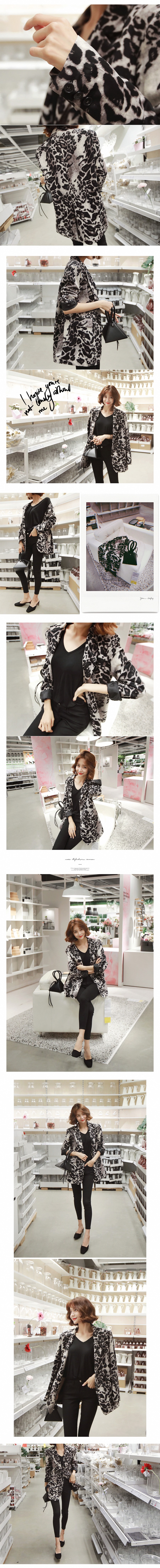 [KOREA] Leopard Print Blazer #Silver&amp;Black One Size(S-M) [免费配送]