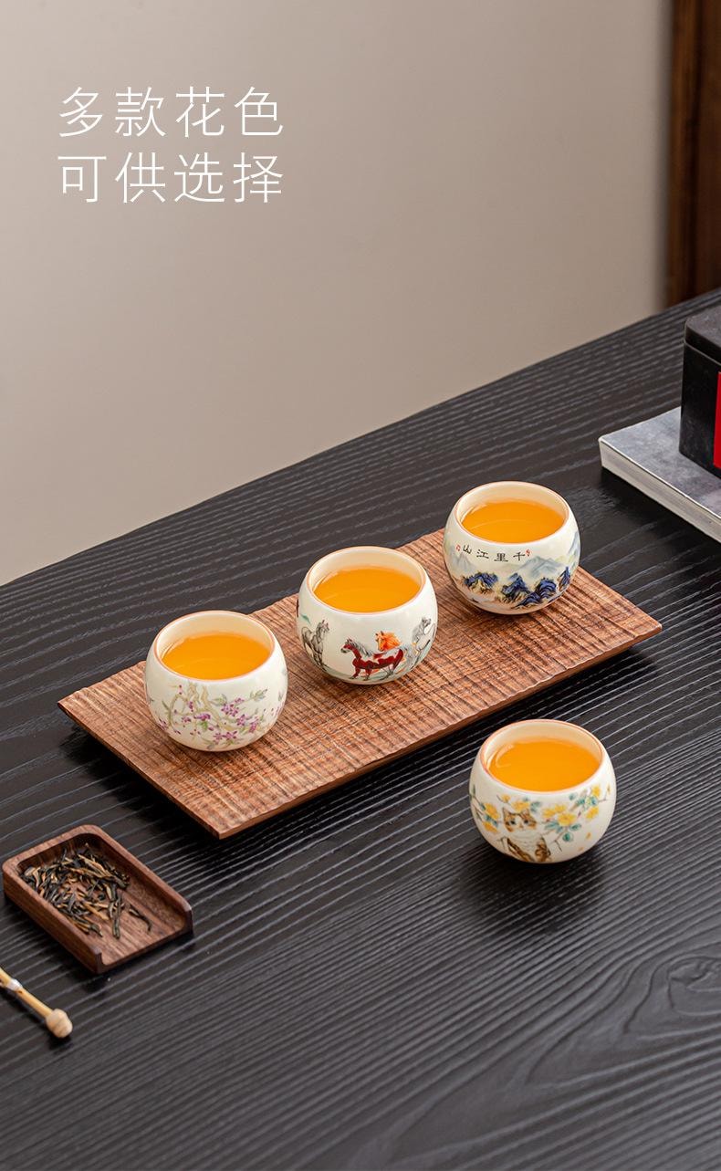 中国直邮】 汝窑茶杯高颜值高档品茗杯茶盏家用办公送长辈礼品- 混搭