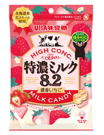 日本UHA悠哈 味觉糖 8.2系列 特浓草莓牛奶糖 75g