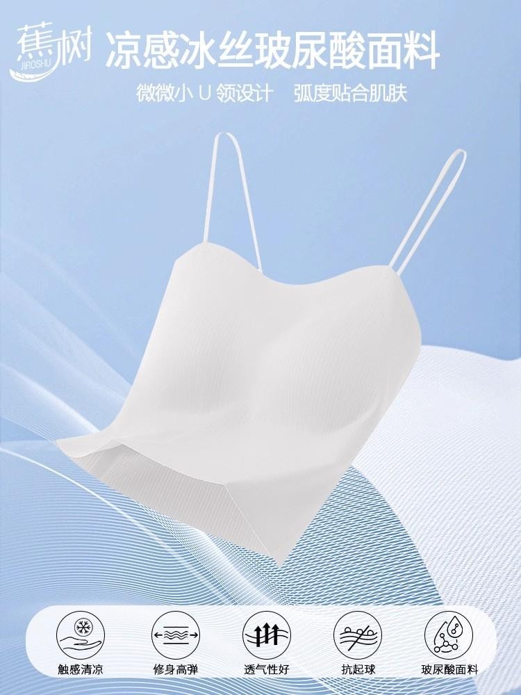 Cami Bra Thin Immobilization Anti-Sag Boob Tube Top-Black L Size 1Pc