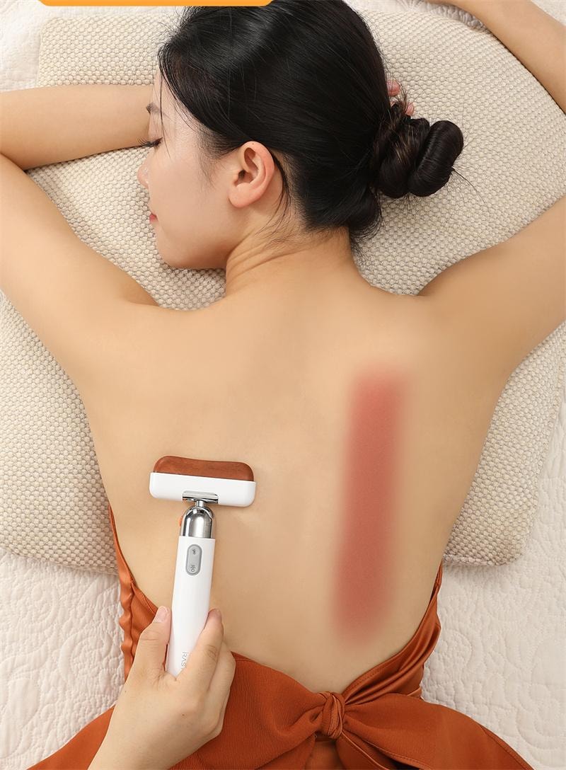 【中国直邮】 hka 砭石经络推刮痧刮刷脸腋下颈腿部眼部淋巴疏通板 酒红色 1个