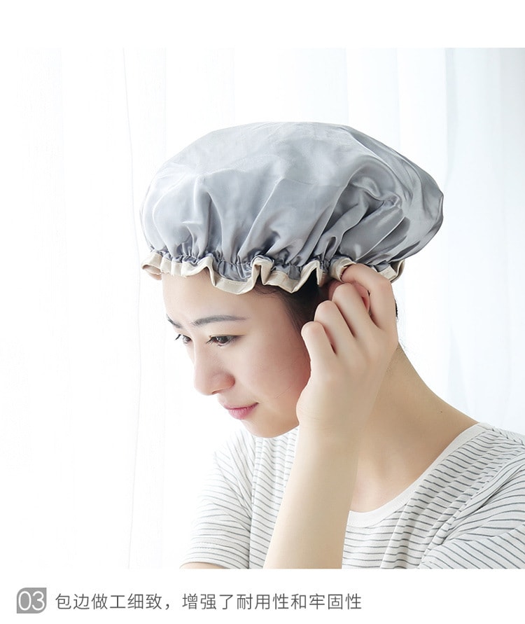 【中國直郵】北歐歐慕 素色雙層浴帽防水廚房防油煙帽 粉紅女孩2個裝
