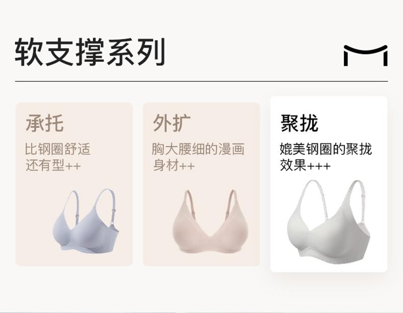 中国 ubras羽翼浮雕软支撑文胸裸感肤色 S