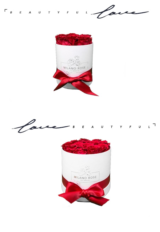 Classic Red Eternity Roses  White Box/ Medium