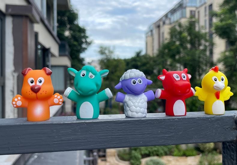 【中国直邮】 FOXTAIL 早教手指玩偶 讲故事 儿童 婴幼儿搪胶动物 摆件5只装*2份 -斑马款*|