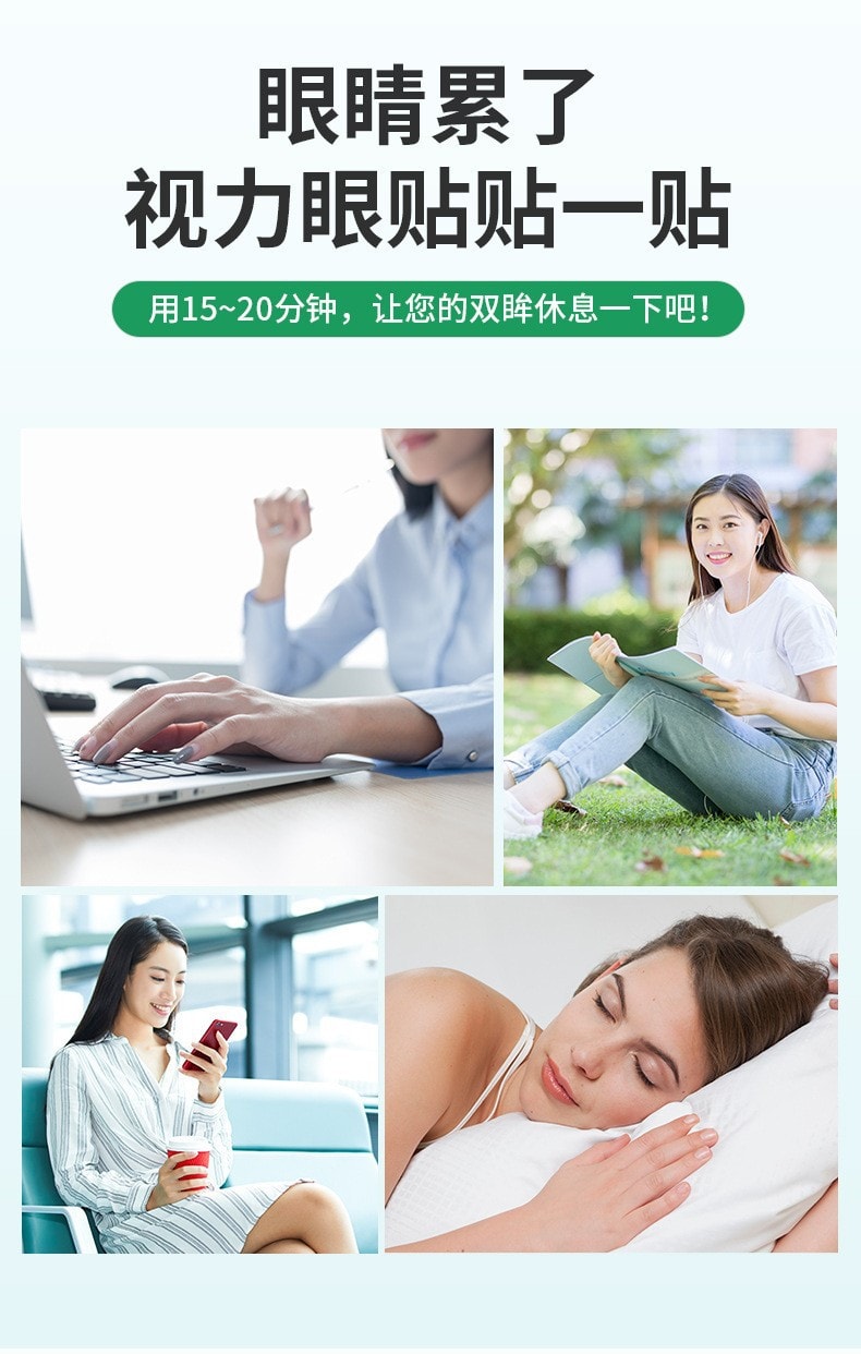美國 南京同仁堂 視力眼貼冷敷清涼貼 青年學生上班族近視眼貼 緩解眼睛疲勞 20貼