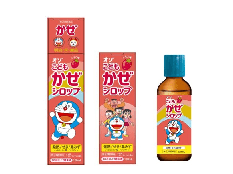 【日本直郵】明治藥品Ozo兒童感冒藥綜合感冒糖漿草莓口味120ml