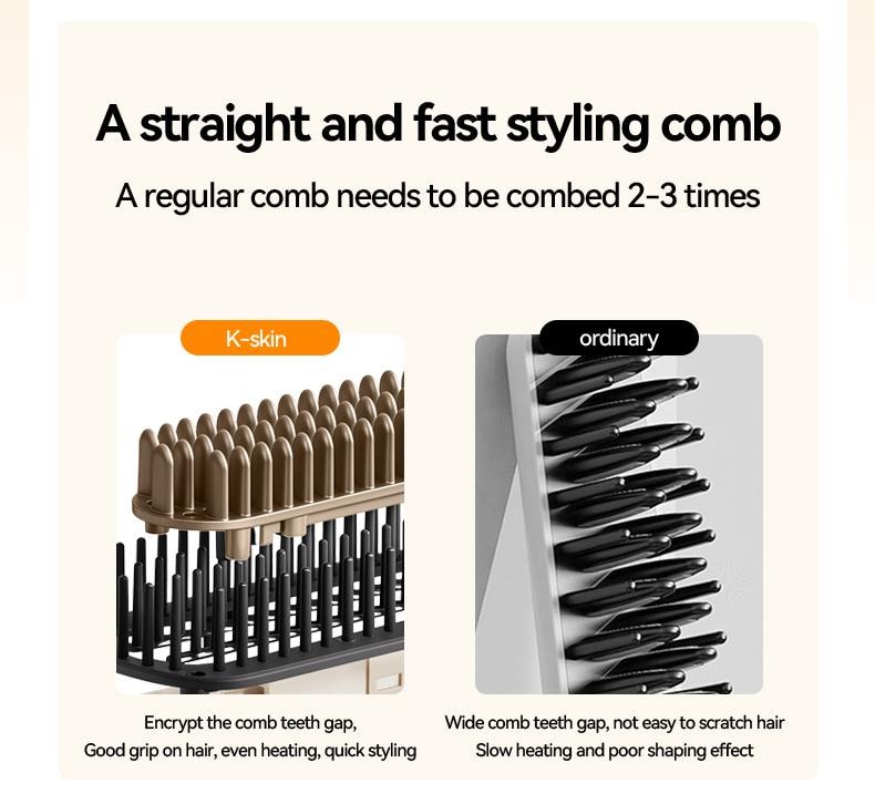 金米 直板夾 捲髮棒 持久電梳子 不傷髮 家用小型直髮梳 KD680C 1台