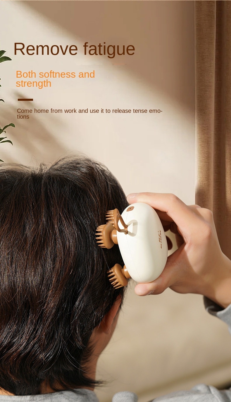 【輪滑世界冠軍郭丹代言品牌】中國 和正HEZHENG 頭部按摩器全自動頭皮按摩爪電動防水按摩儀 白色 1件