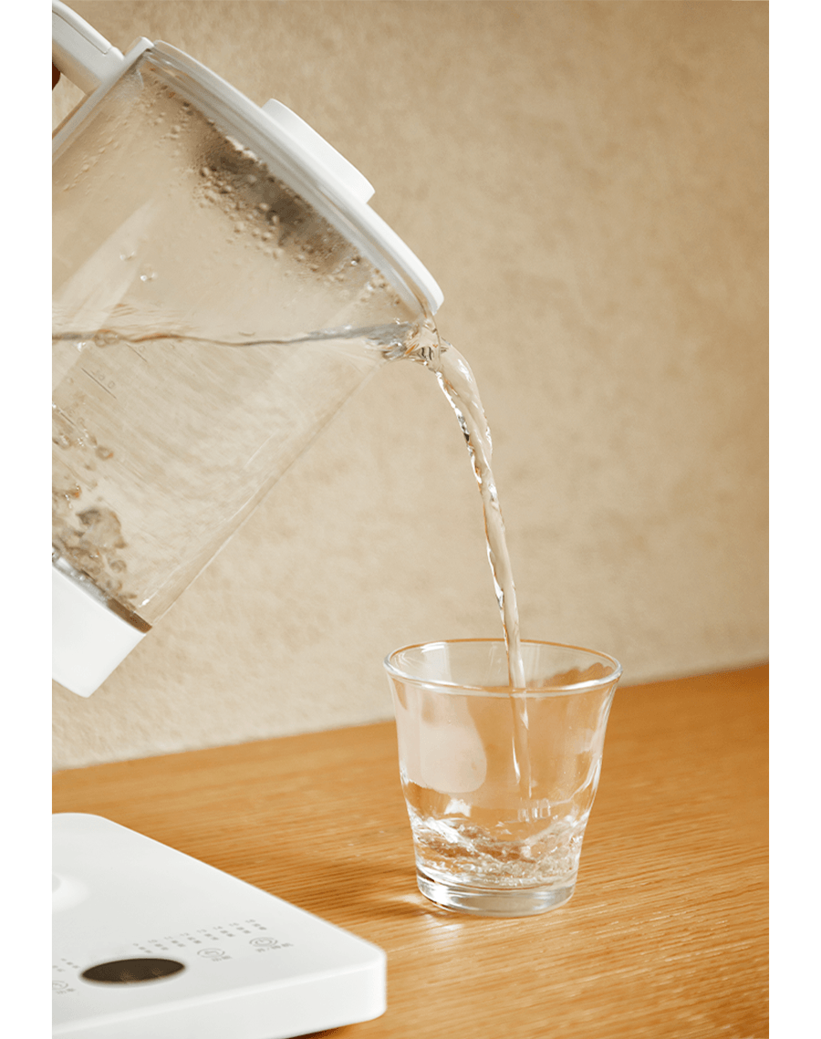 OLAYKS 宿舍/宿舍神器 养生壶 静音快煮 多功能 煮茶 花茶 炖汤 玻璃烧水壶 自动保温 梨花壶 家用便捷 1.5L 陶白色  100-220V通用 美国直接使用无需变压