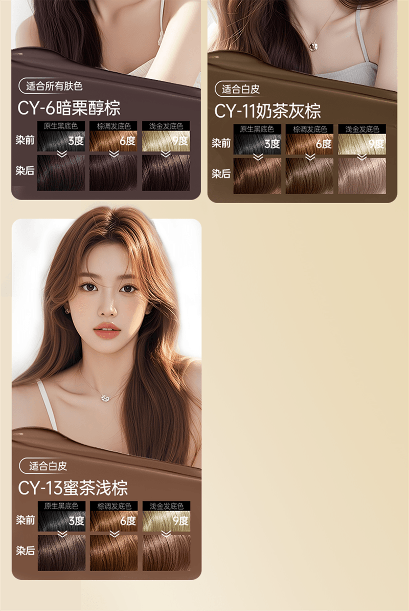 【中國直郵】 PH5B 染髮膏榛果灰棕冷棕色染髮劑純植物黑茶色2025流行自己在家染髮 榛果灰棕 170ml