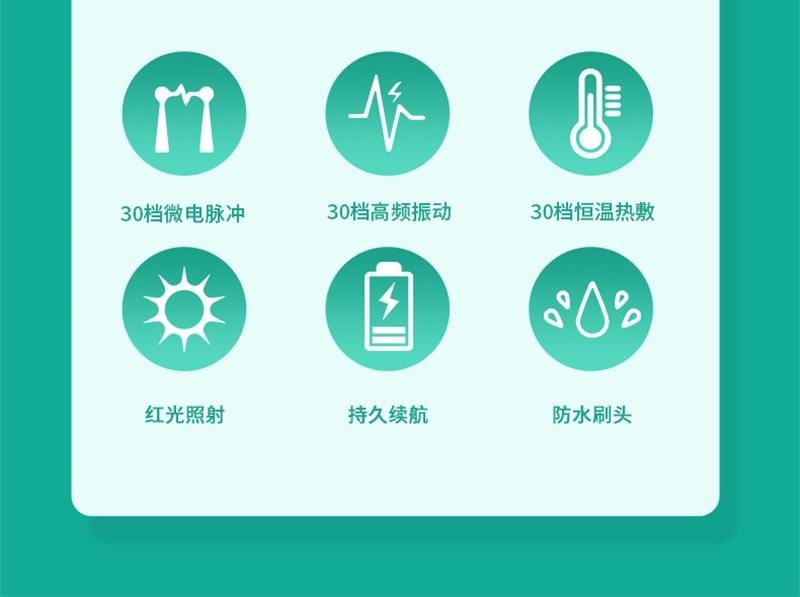 【中國直郵】 碧芙婷 電動經絡刷全身通用加熱刮痧揉腹儀按摩30檔 白色 1個裝