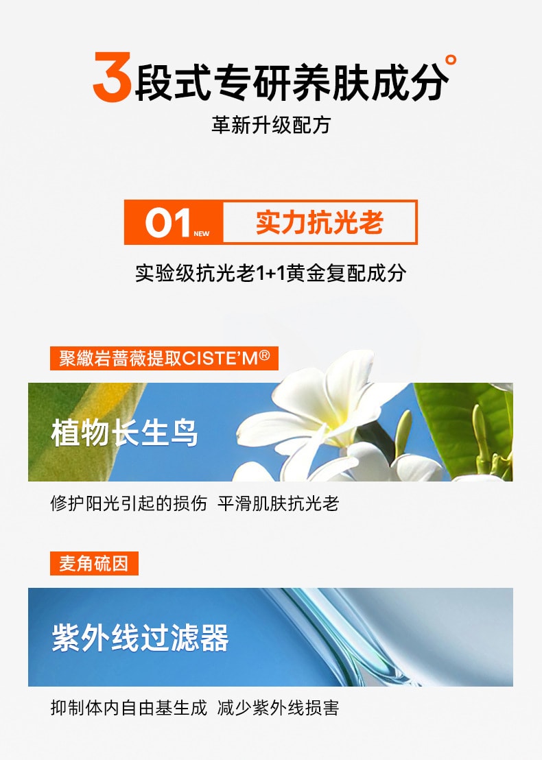 【中國直郵】芙詩婷 全身可用 防紫外線防水保濕不油膩防曬乳40g