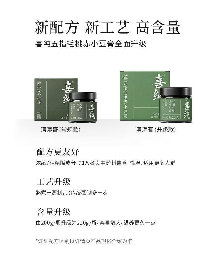 【中国直邮】 喜纯 伏湿膏 精选五指毛桃山楂茯苓赤小豆薏仁膏祛湿膏冲饮祛湿茶200g/罐