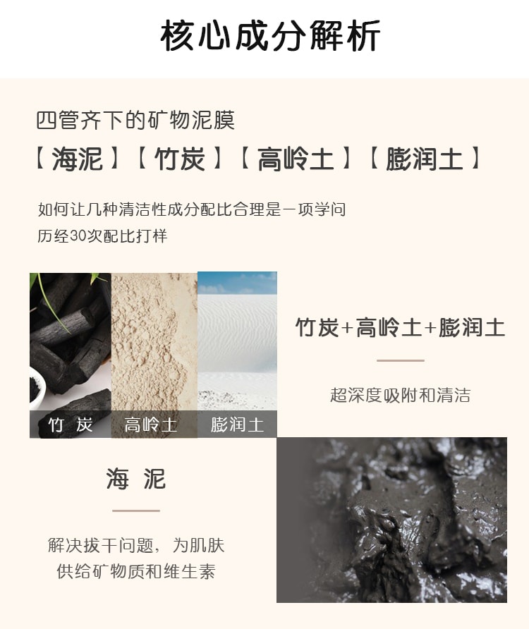 【中国直邮】UNILIPO多功效清洁保湿矿物泥面膜 1支 140g