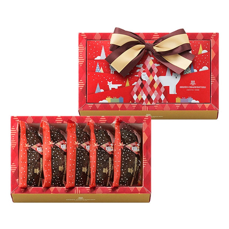 【日本直邮】DHL直邮3-5天 日本甜点名店 HENRI CHARPENTIER 连续6年贩卖个数吉尼斯世界纪录 2020年圣诞节限定 可可巧克力费南雪小蛋糕 5个装
