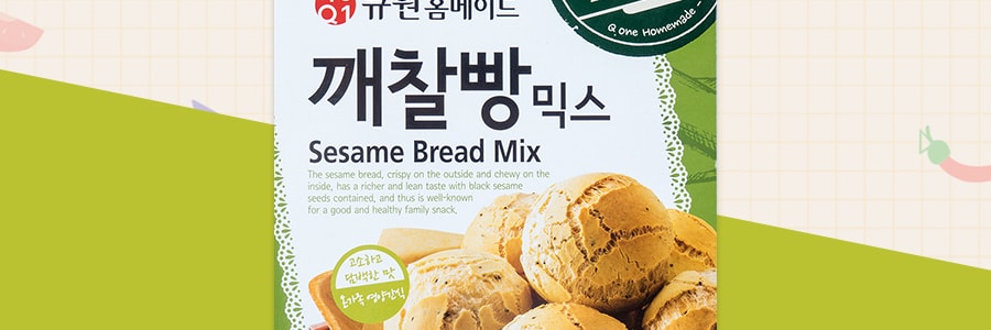 韓國QONE 黑芝麻麵包預拌粉 500g