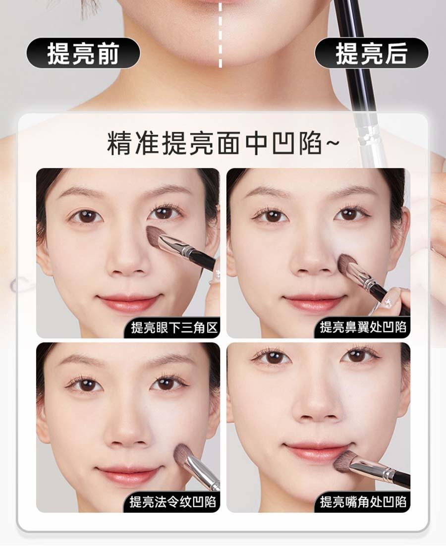 瑪莉安 【官方授權旗艦店】斜三角熨斗刷 高光刷臉部中淚溝提亮刷 +子彈頭遮瑕刷 2支