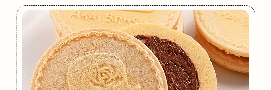 日本AKAIBOHSHI红帽子 牛奶巧克力夹心薄饼 袋装 12枚入 93.6g