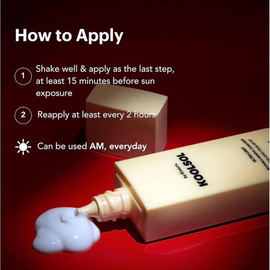 韓國 Knours Koolsol 超輕透無痕礦物防曬霜 SPF 50 三入組 – 每瓶50ml