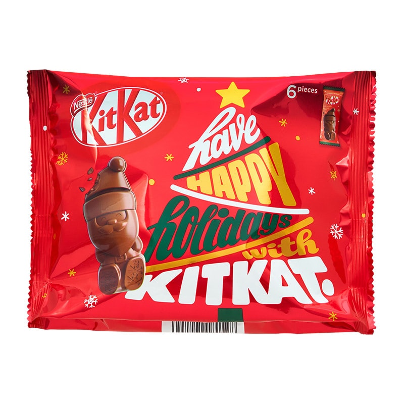 【日本直邮】 KIT KAT 日本限定 2022年圣诞节限定 圣诞老人型巧克力威化 6枚装