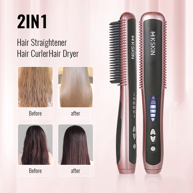 K·SKIN金米 直髮梳 自動直髮器 捲髮棒夾板恆溫 大波浪內扣瀏海 持久定型 KD388A