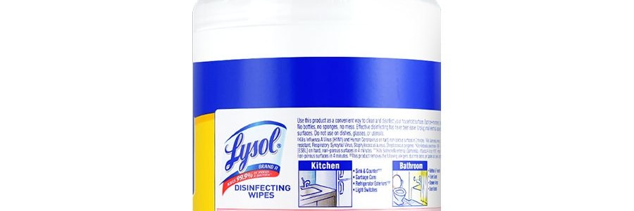 Lysol 殺菌消毒濕紙巾 99.9%殺死細菌病毒 3倍清潔力 80錠 柑橘香型