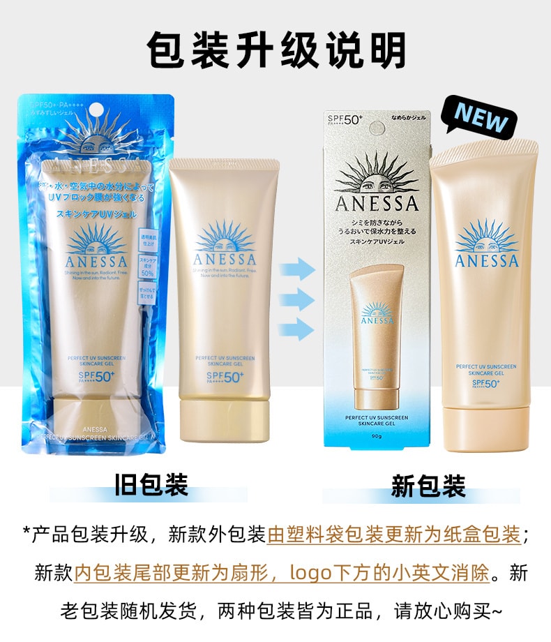 【日本直郵】日本 安熱沙 SHISEIDO資生堂 安耐曬 Anessa 防曬啫咖哩 SPF 50+ 最新款 90g