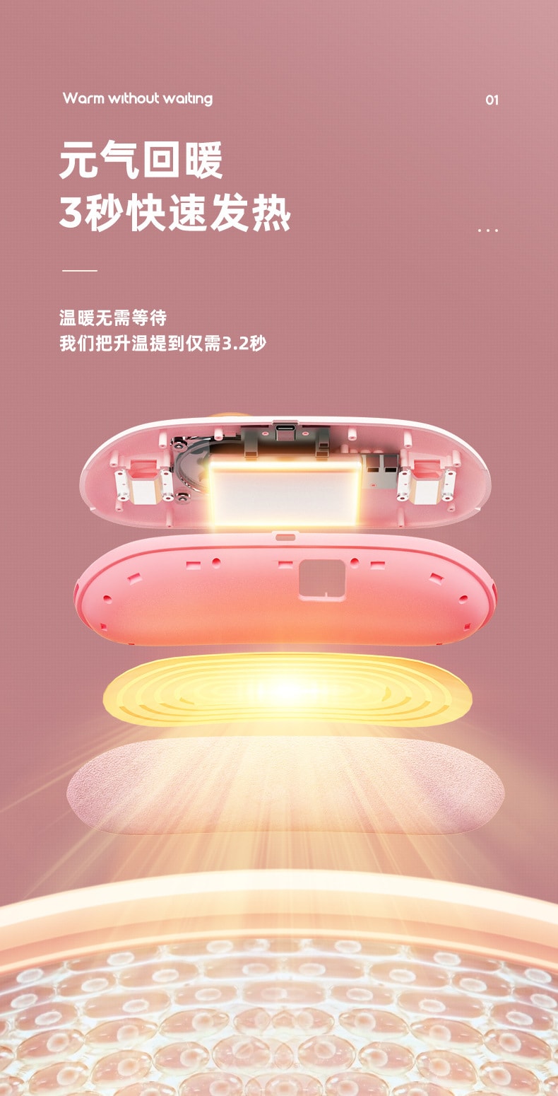 【中国直邮】 Coopever 暖宫腰带女生月经期暖肚大姨妈痛肚子疼神器发热护腰痛经保暖 粉色