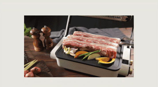 韩国 Caresys Double Care Grill - 白色/黑色1 件装 - 无烟、双加热、快速烹饪、KBBQ 电烧烤炉 - 适合2-3人