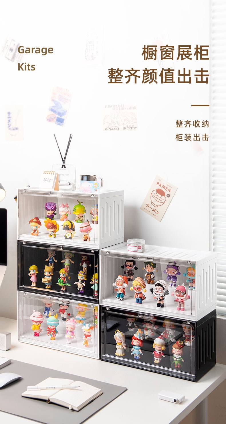 【潮玩家】盲盒手辦貨櫃收納盒展示盒 泡泡瑪特展示櫃 檸檬黃 1個