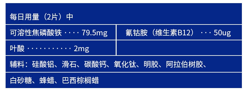 【日本直邮】日本KOBAYASHI 小林制药维生素叶酸贫血补充 补血 补铁 60粒 30日份
