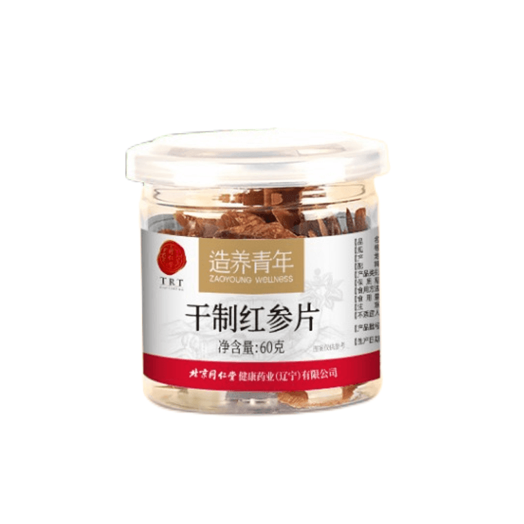 中国直送】銅人堂 高品質乾燥紅参スライス 易経建房 60g/缶 - Yami