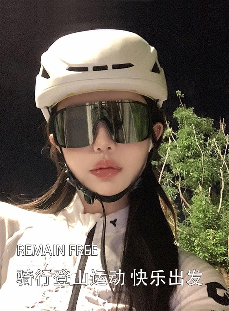 【中国直邮】 A1 中国 护目镜登山骑行滑雪爬山防风眼镜防沙户外徒步墨镜滑雪镜 白框水银片1副装