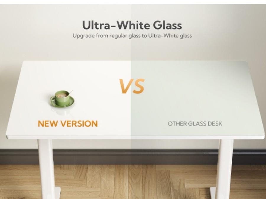 【美國直郵】 美國 hiorin 48 吋站立式桌子 1個 防爆鋼玻桌面 電動升降 閃電級組裝