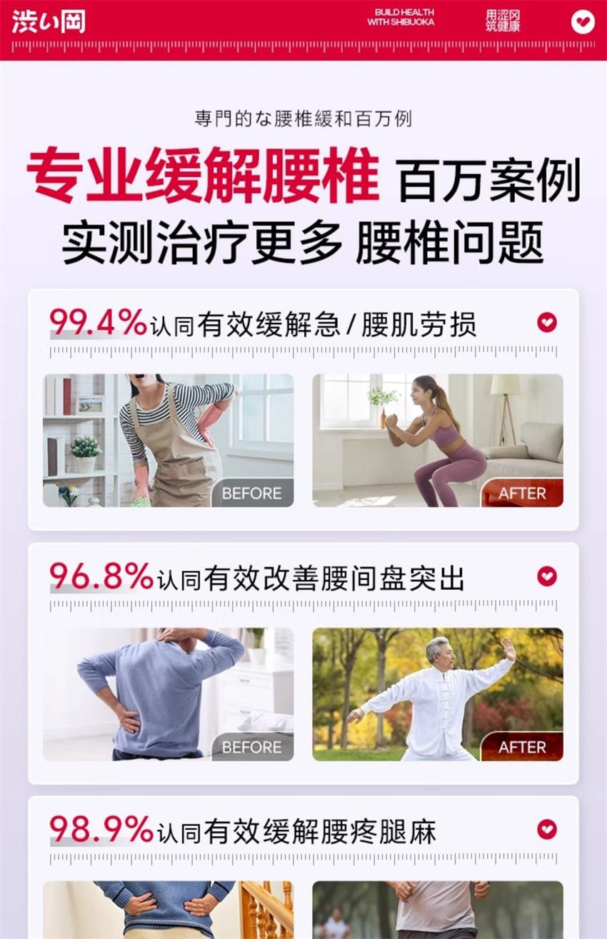 【中國直郵】 澀岡 腰肌勞損專用膏藥貼 遠紅外線消炎腰間椎間盤突出腰痛間盤止痛藥貼 10貼/盒(腰肌勞損專用)
